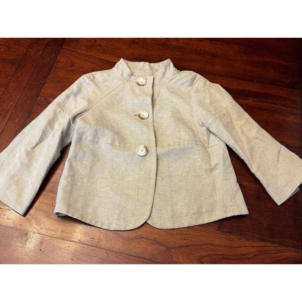 Michael Kors Linen Khaki Short Jacket Women's XS